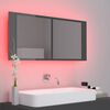 vidaXL Badkamerkast met spiegel en LED 100x12x45 acryl hoogglans grijs
