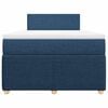 vidaXL Boxspring met matras stof blauw 120x200 cm