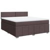 vidaXL Boxspring met matras stof donkerbruin 180x200 cm