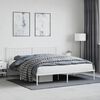 vidaXL Bedframe met hoofdbord metaal wit 183x213 cm