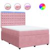 vidaXL Boxspring met matras fluweel roze 140x200 cm