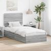 vidaXL Opslag bed met hoofdeinde Grijs Sonoma 75 x 190 cm Bewerkt hout