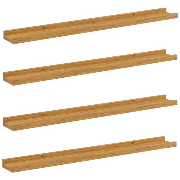 vidaXL Wandplank met plank 4 pcs Beige 80 x 9 x 3 cm Bewerkt hout