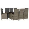 vidaXL 9-delige Tuinset met kussens poly rattan grijs