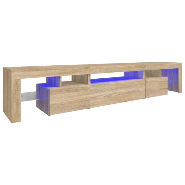vidaXL Tv-meubel met LED-verlichting 215x36,5x40cm sonoma eikenkleurig