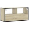 vidaXL Tv-meubel 80x31x39,5 cm bewerkt hout metaal sonoma eikenkleurig