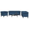 vidaXL 3-delige Loungeset stof blauw