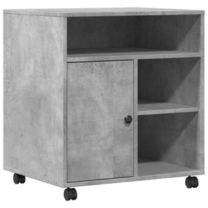 vidaXL Printerkastje met wielen 60x50x67 cm betongrijs