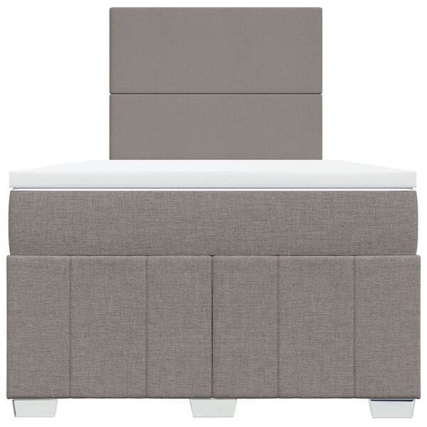 vidaXL Boxspring met matras stof taupe 120x190 cm