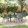 vidaXL Tuin eettafelset met kussen 5 pcs Grijs poly rattan
