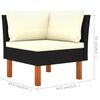 vidaXL 9-delige Loungeset poly rattan en eucalyptushout zwart
