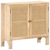 vidaXL Dressoir 80x30x73 cm massief mangohout en natuurlijk riet