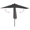 vidaXL Tuinparasol Zwart 294 x 150 x 224 cm Polyester en staal