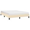 vidaXL Bedframe zonder matras stof crèmekleurig 140x190 cm