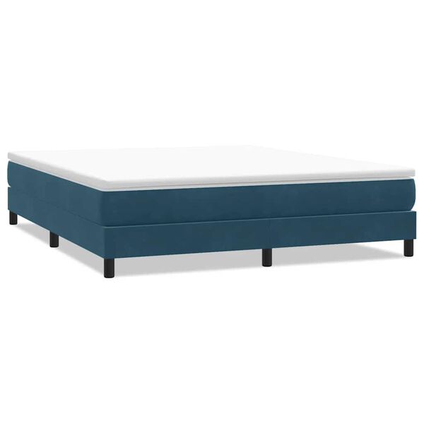 vidaXL Boxspring zonder matras fluweel donkerblauw 180x210 cm