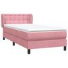 vidaXL Boxspring met matras fluweel roze 100x220 cm