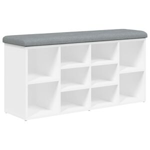 vidaXL Schoenenbank Wit 102x32x50 cm Bewerkt Hout