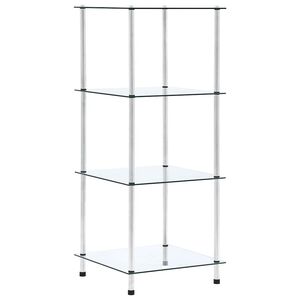 vidaXL Kastje 4-laags 40x40x100 cm gehard glas transparant