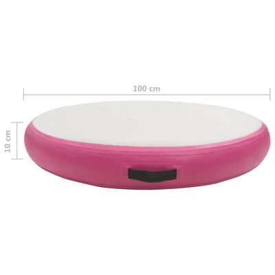 vidaXL Gymnastiekmat met pomp opblaasbaar 100x100x10 cm PVC roze