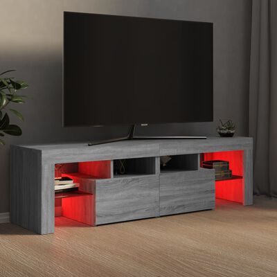 vidaXL Tv-meubel met LED-verlichting 140x36,5x40 cm grijs sonoma eiken