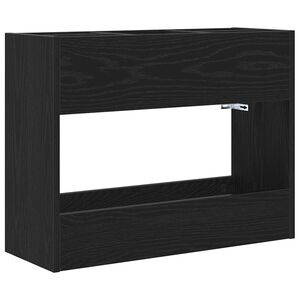 vidaXL Paraplu Standaard Zwart Eiken 65 x 24 x 50 cm Bewerkt hout