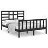 vidaXL Bedframe massief hout zwart 140x190 cm