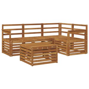 vidaXL Buiten bankenset 5 pcs Naturel