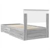 vidaXL Bedframe Grijs Sonoma en Zilver 75 x 190 cm Bewerkt hout