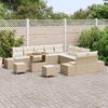 vidaXL Tuinbankenset met kussen 13 pcs Beige poly rattan
