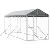 vidaXL Hondenkennel met dak 2x6x2,5 m gegalvaniseerd staal zilver