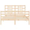 vidaXL Bedframe met hoofdbord massief hout