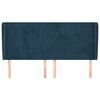 vidaXL Hoofdbord met randen 183x23x118/128 cm fluweel donkerblauw