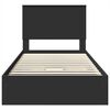 vidaXL Opslag bed met hoofdeinde Zwart 100 x 200 cm Bewerkt hout