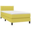 vidaXL Boxspring met matras en LED stof groen 90x200 cm