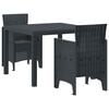 vidaXL Tuin Eetset 3 pcs Antraciet Polypropyleen