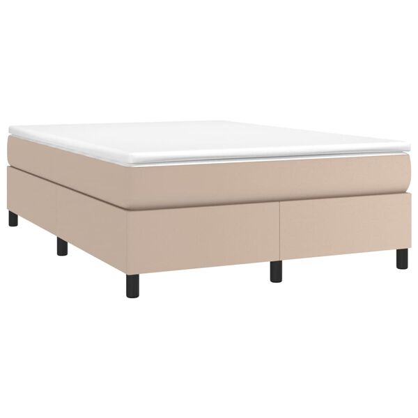 vidaXL Boxspring bed kunstleer cappuccinokleurig 140x190 cm