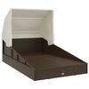 vidaXL Ligbed met inklapbaar dak 200x114x128 cm poly rattan bruin