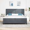 vidaXL Boxspringbed met matras Donkergrijs 200 x 200 cm Fluweel