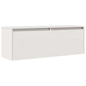 vidaXL Wandkast 100x30x35 cm massief grenenhout wit