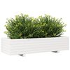 vidaXL Plantenbak 110x40x26,5 cm massief grenenhout wit