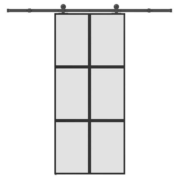 vidaXL Schuifdeur met beslag 90x205 cm gehard glas en aluminium