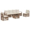 vidaXL Tuinbankenset 7 pcs Beige poly rattan