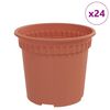 vidaXL Ronde Bloempot 24 pcs Baksteenrood &Oslash; 15 x 12 cm Kunststof