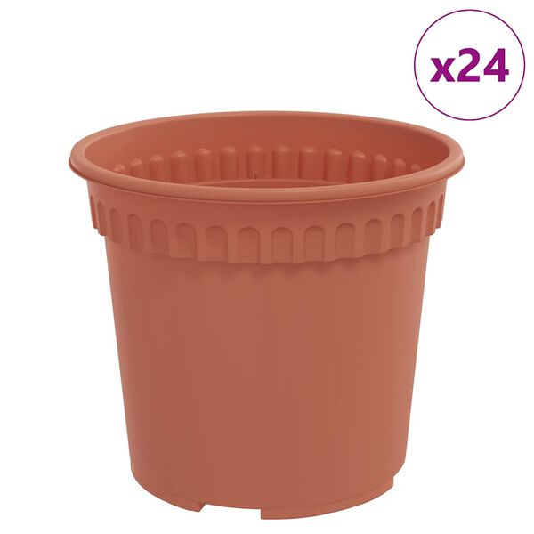 vidaXL Ronde Bloempot 24 pcs Baksteenrood &Oslash; 15 x 12 cm Kunststof