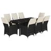 vidaXL 9-delige Tuinset poly rattan zwart