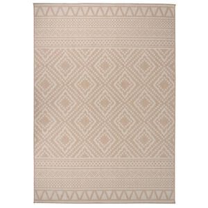 vidaXL Buitenkleed met patroon platgeweven 120x170 cm bruin