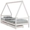 vidaXL Kinderbedframe met lades 80x200 cm massief grenenhout wit
