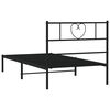 vidaXL Bedframe met hoofdbord metaal zwart 90x200 cm