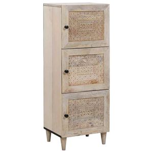 vidaXL Highboard Wit 40 x 33 x 110 cm massief mangohout