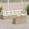 vidaXL Tuinbankenset met kussen 8 pcs Beige en Wit poly rattan